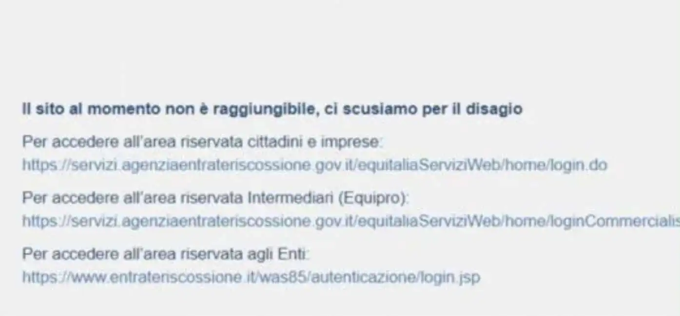 il sito dell agenzia delle entrate down 