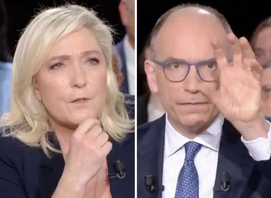 marine le pen enrico letta 