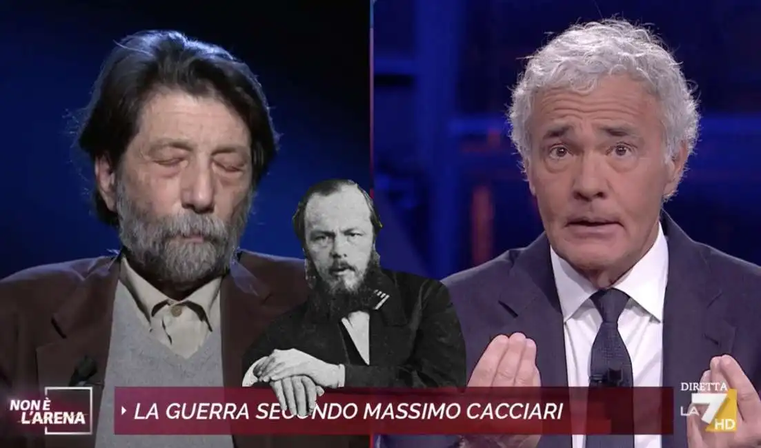 massimo cacciari giletti fedor dostoevskij