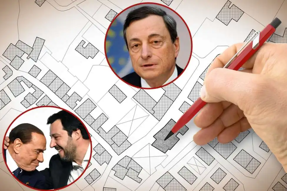 matteo salvini silvio berlusconi mario draghi catasto riforma