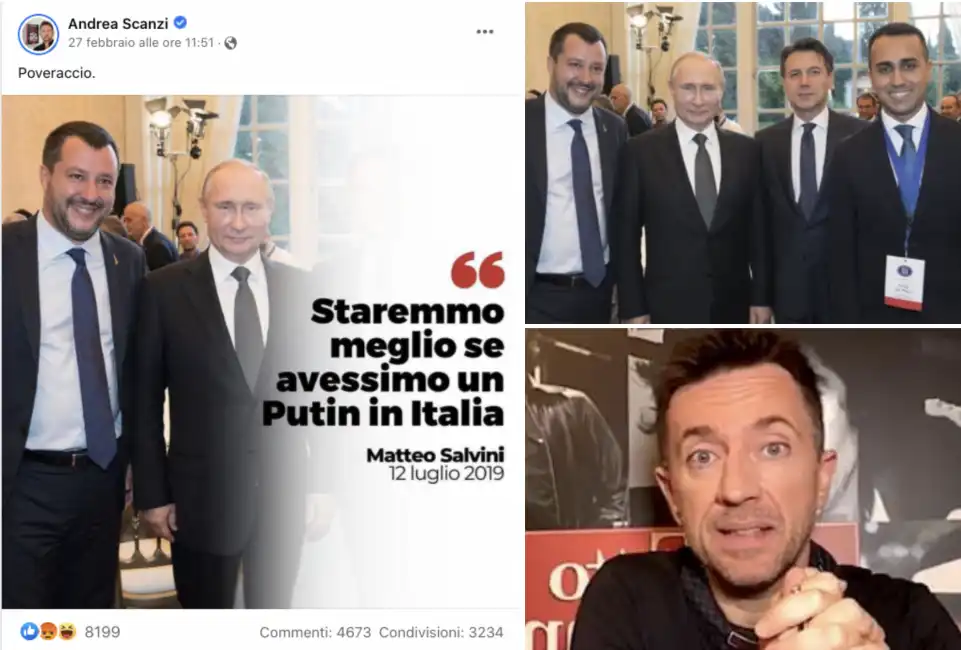 scanzi salvini putin conte