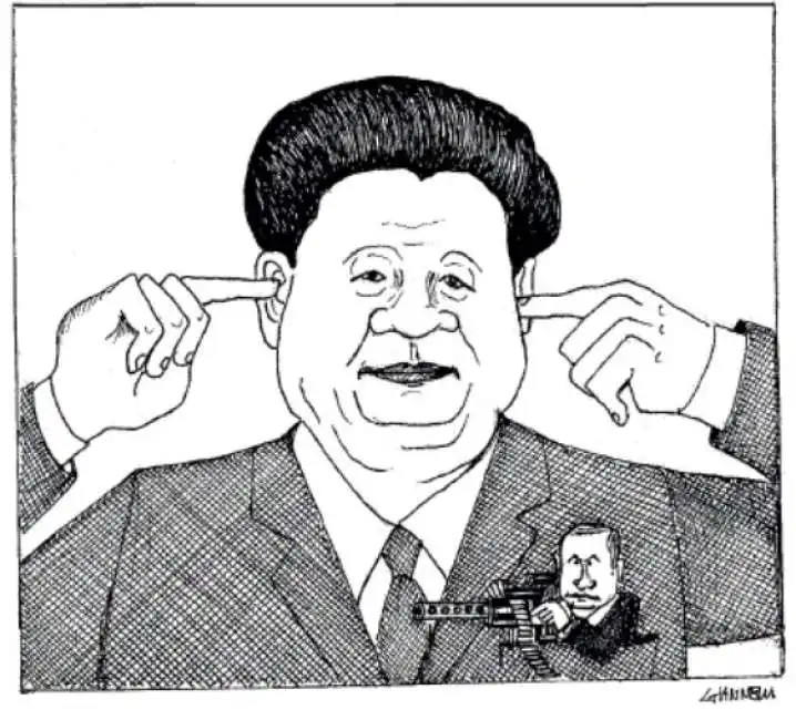 xi jinping vladimir putin - vignetta di giannelli russia ucraina cina 