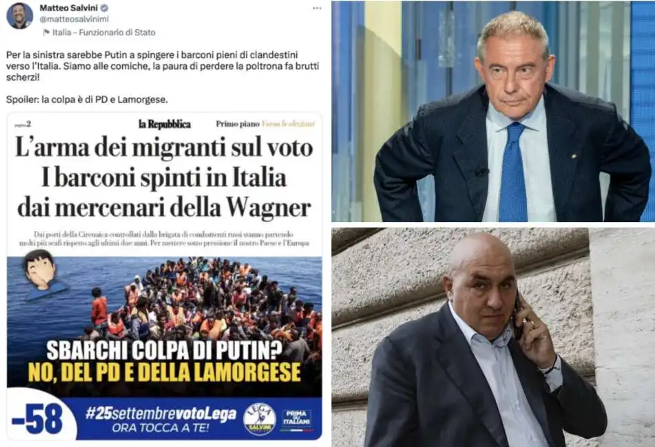 adolfo urso guido crosetto matteo salvini tweet wagner migranti