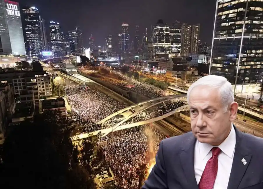 benjamin bibi netanyahu israele proteste tel aviv 