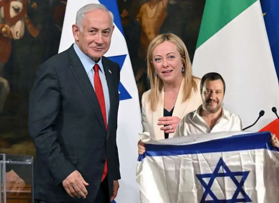 benjamin netanyahu giorgia meloni matteo salvini 