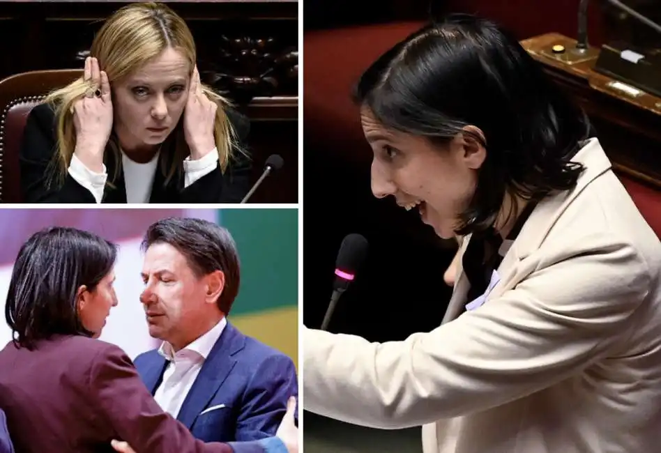 elly schlein giuseppe conte giorgia meloni 