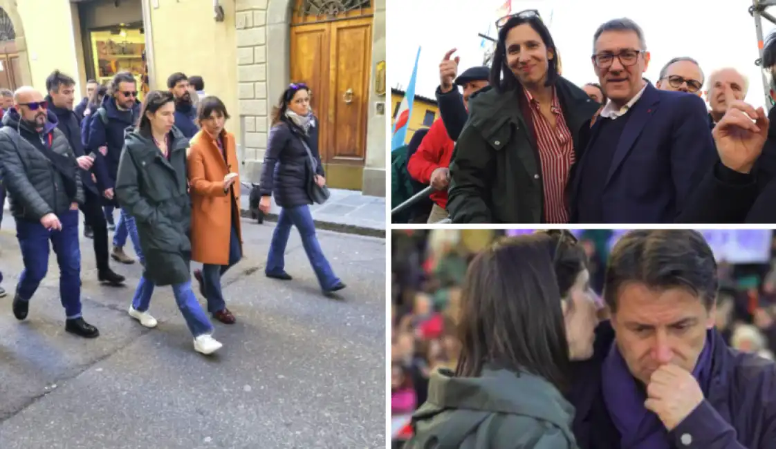 elly schlein giuseppe conte maurizio landini dario nardella firenze manifestazione