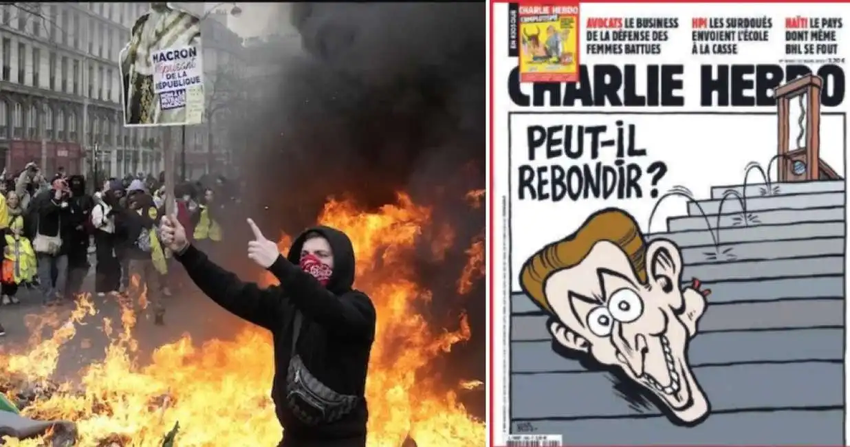 francia proteste manifestazioni emmanuel macron charlie hebdo