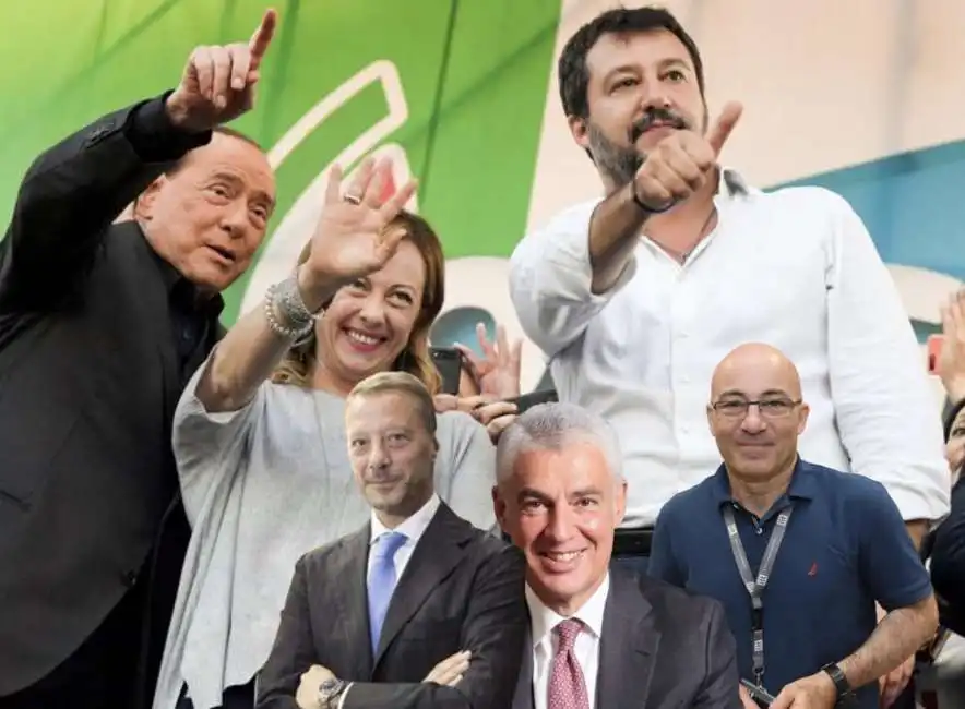 giorgia meloni silvio berlusconi matteo salvini lorenzo mariani gian piero cutillo roberto cingolani 