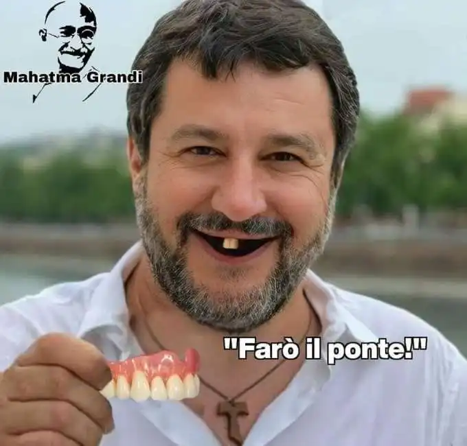 matteo salvini ponte sullo stretto di messina meme vignetta