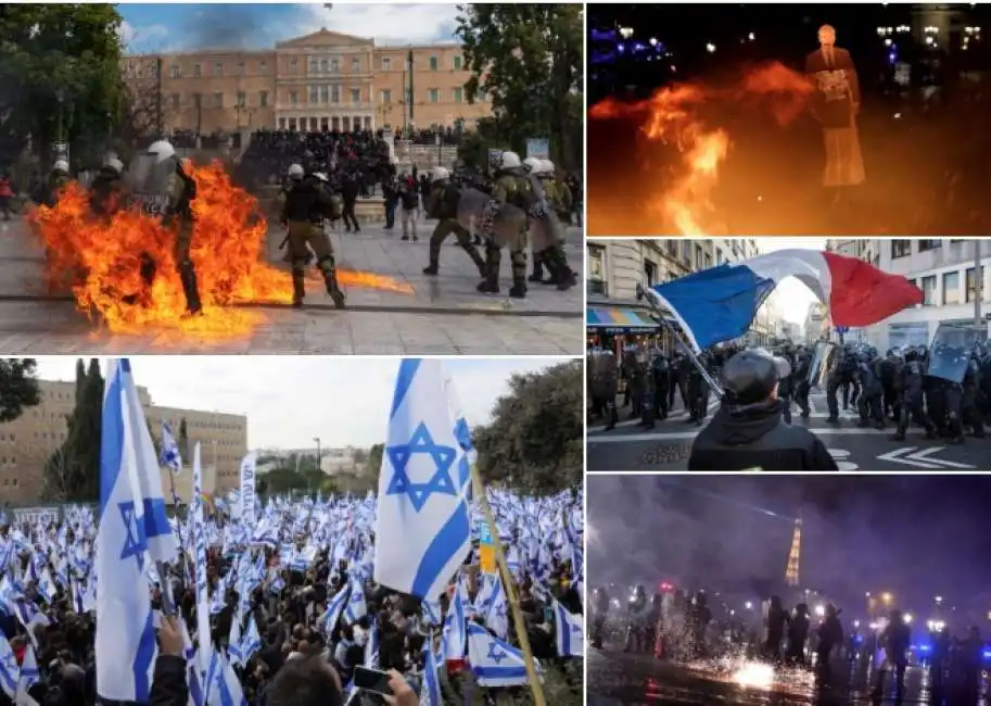 proteste francia pensioni macron grecia israele