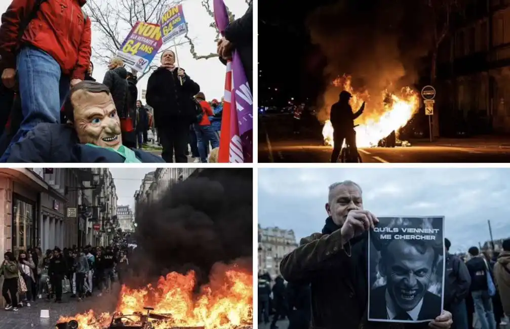 proteste riforma delle pensioni macron 