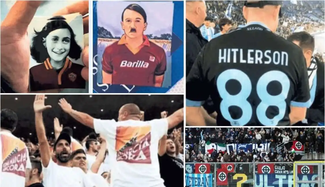 tifosi ultras roma lazio razzismo nazismo hitler anna frank hitlerson