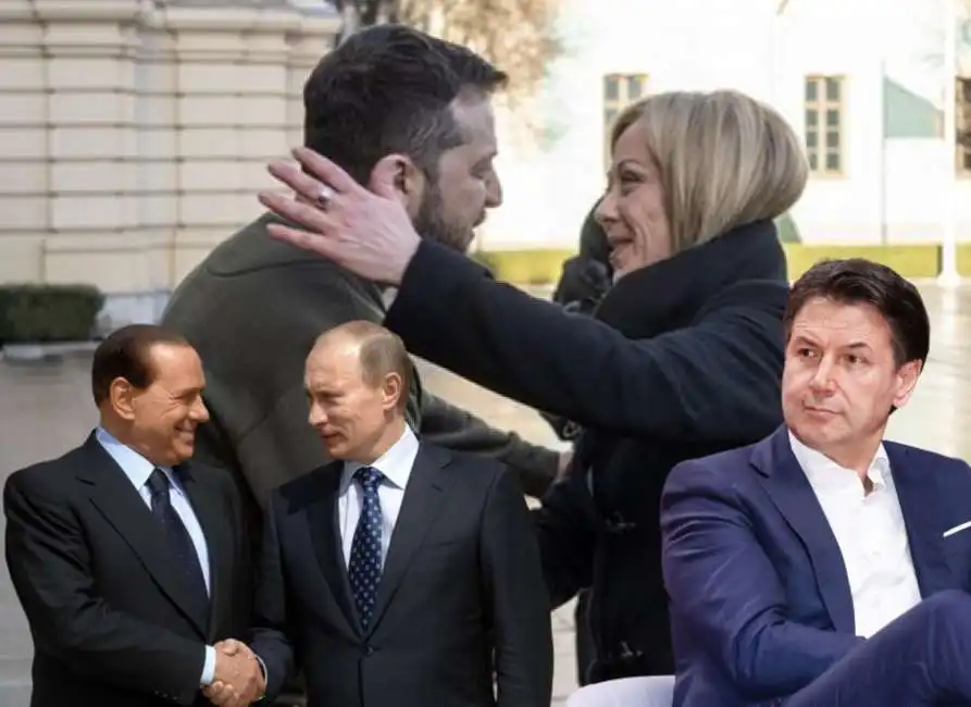 vladimir putin silvio berlusconi volodymyr zelensky giorgia meloni giuseppe conte 