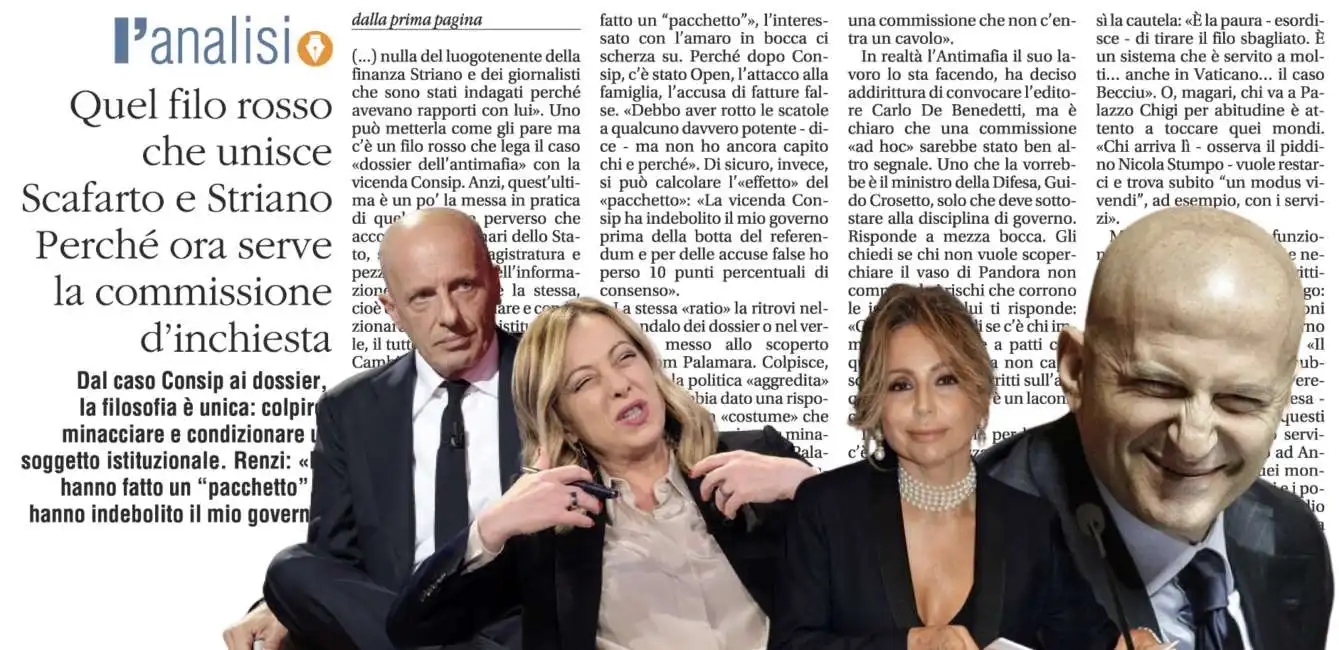 alessandro sallusti giorgia meloni, marina berlusconi e augusto minzolini