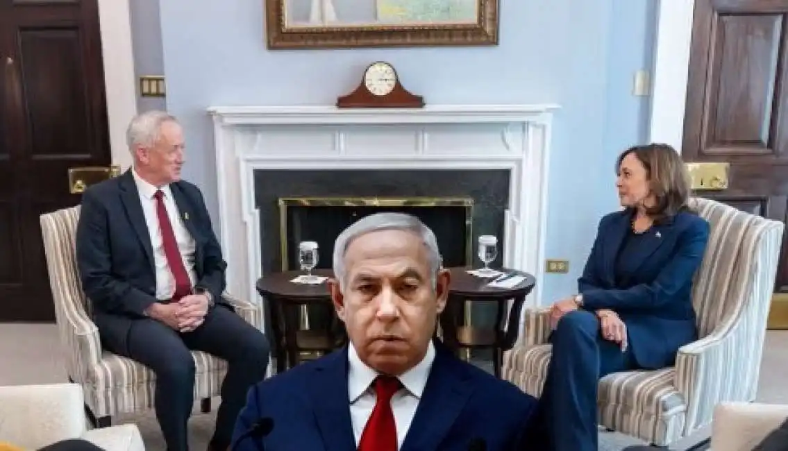 benny gantz kamala harris benjamin netanyahu 