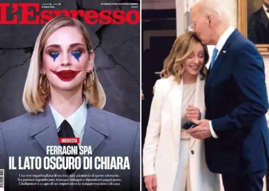 chiara ferragni espresso giorgia meloni joe biden