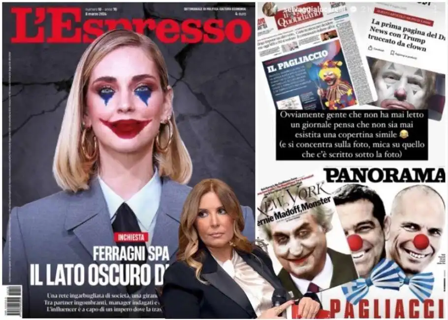 chiara ferragni selvaggia lucarelli copertina l'espresso joker