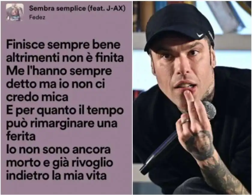 fedez e il testo della canzone sembra semplice