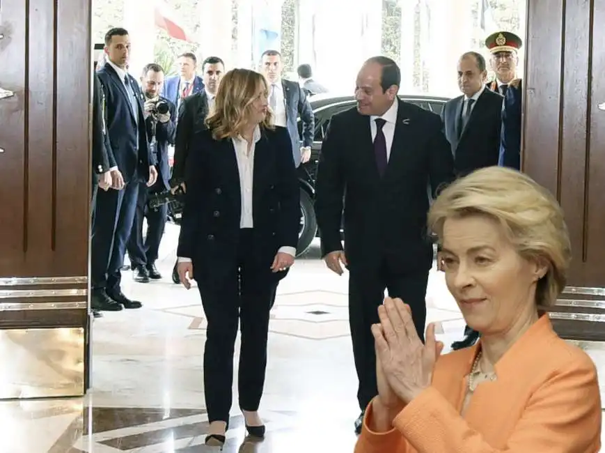 giorgia meloni al sisi ursula von der leyen 