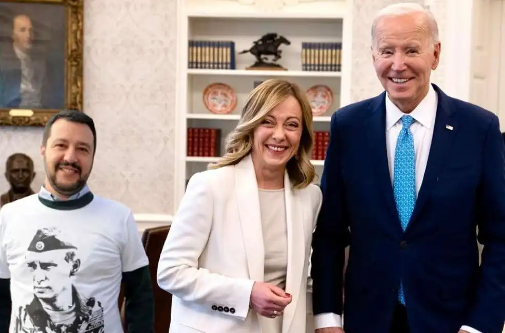 giorgia meloni joe biden matteo salvini