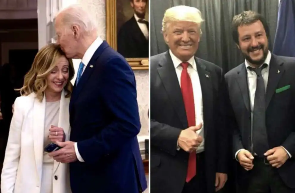 giorgia meloni joe biden matteo salvini donald trump 