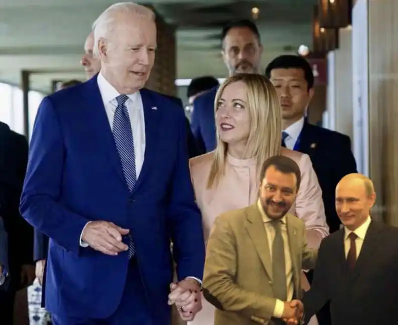 joe biden vladimir putin matteo salvini giorgia meloni 