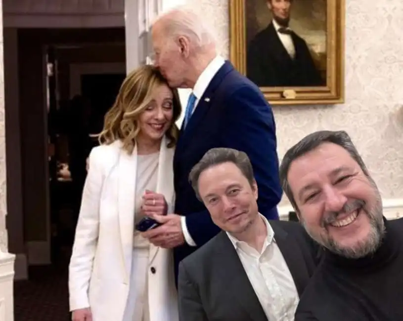 matteo salvini elon musk joe biden giorgia meloni 