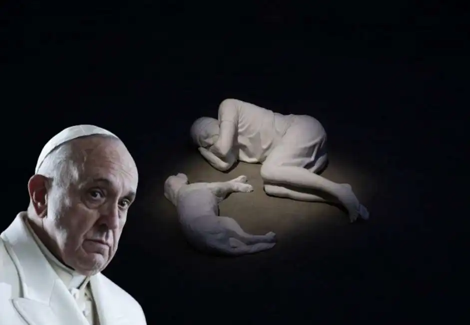 papa francesco bergoglio maurizio cattelan biennale di venezia padiglione