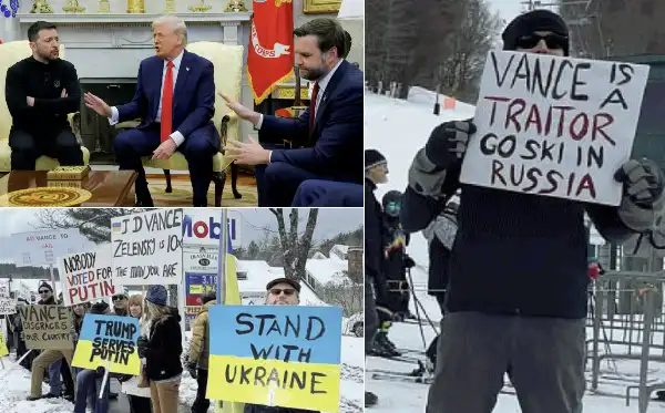 donald trump jd vance zelensky proteste vermont