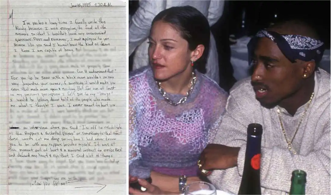 tupac madonna lettera