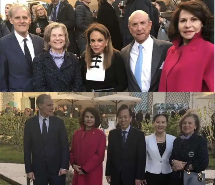 anna coliva con gli ambasciatori della cina li ruiyu, con la consorte ding ming e della francia christian masset