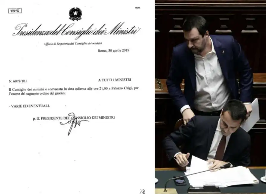 di maio salvini consiglio dei ministri conte