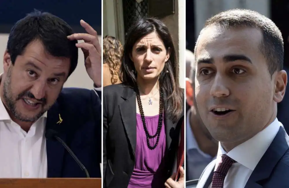 matteo salvini virginia raggi luigi di maio