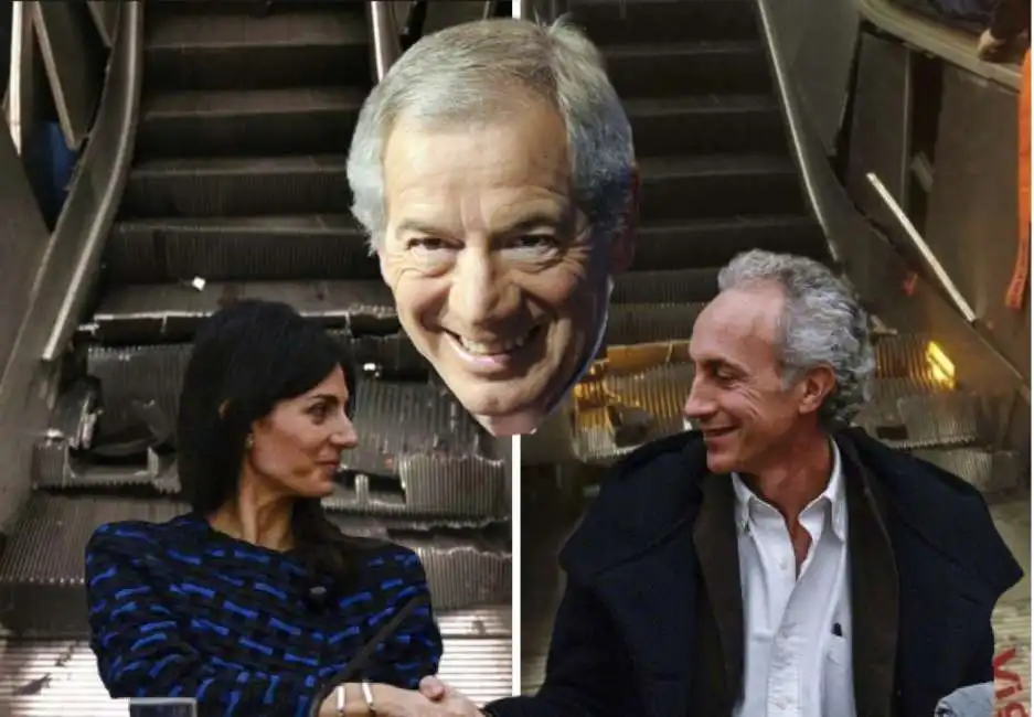 virginia raggi marco travaglio guido bertolaso scale mobili