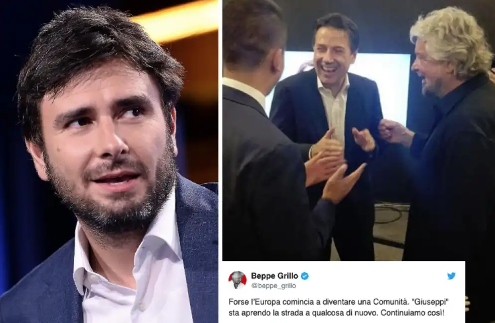 alessandro di battista beppe grillo giuseppe conte