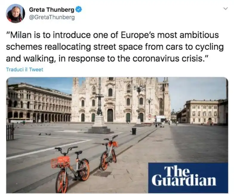 greta thunberg milano strade aperte