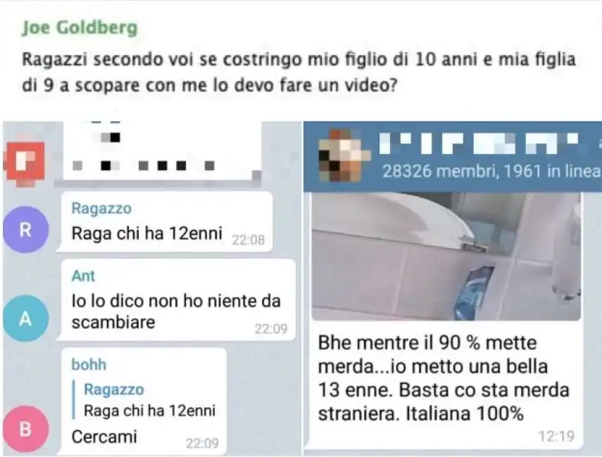 telegram pedopornografia