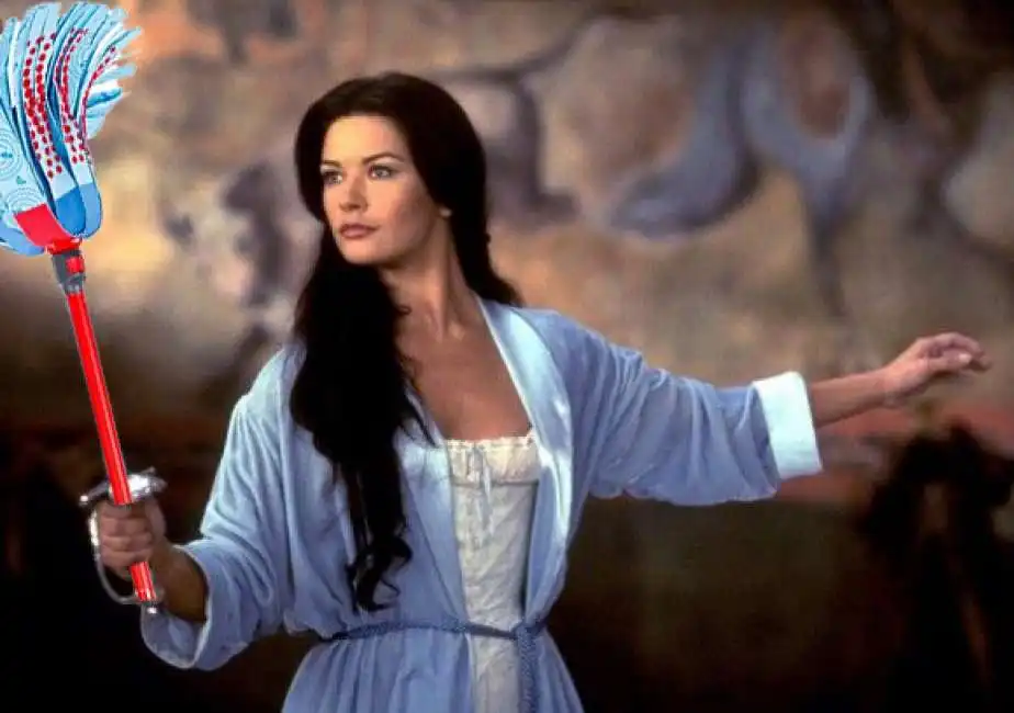 catherine zeta jones con il mocio meme