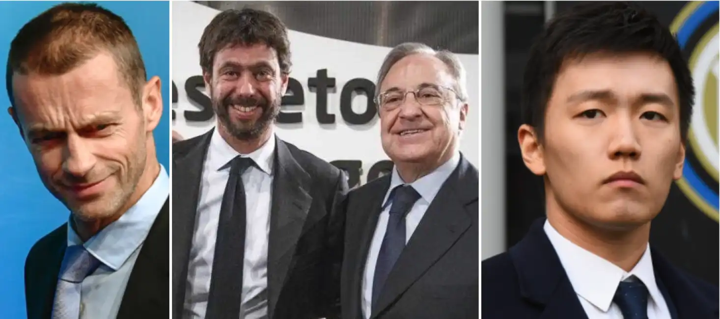 ceferin agnelli florentino perez zhang jr