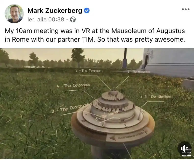 mark zuckerberg mausoleo augusto tim