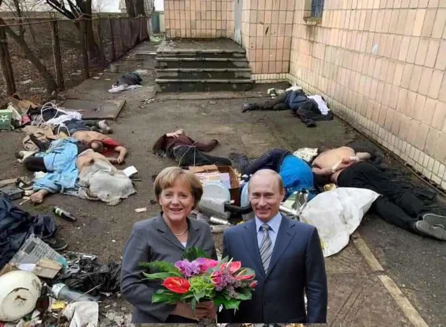 angela merkel vladimir putin bucha ucraina 