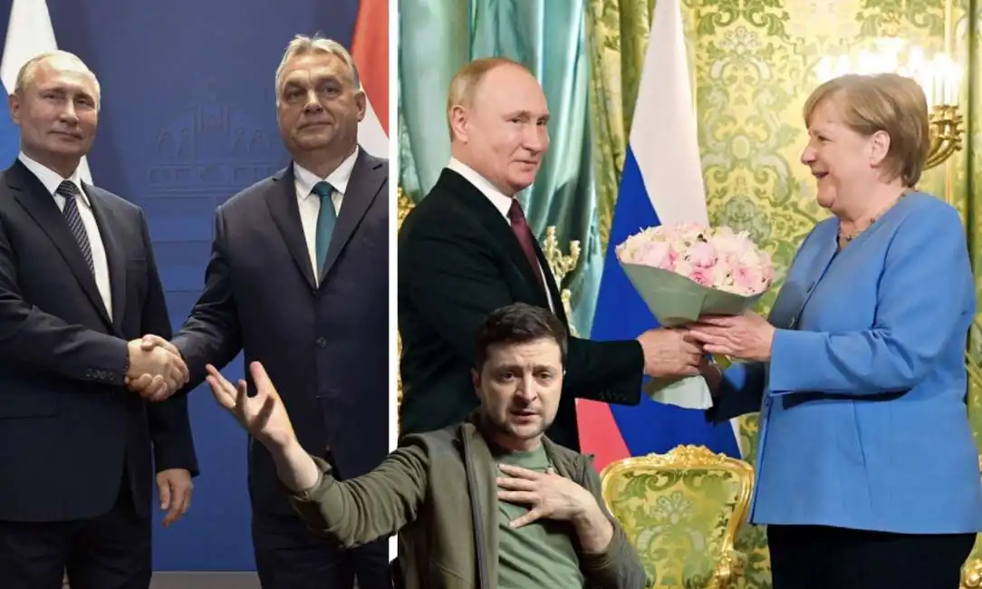 angela merkel vladimir putin viktor orban volodymyr zelensky 