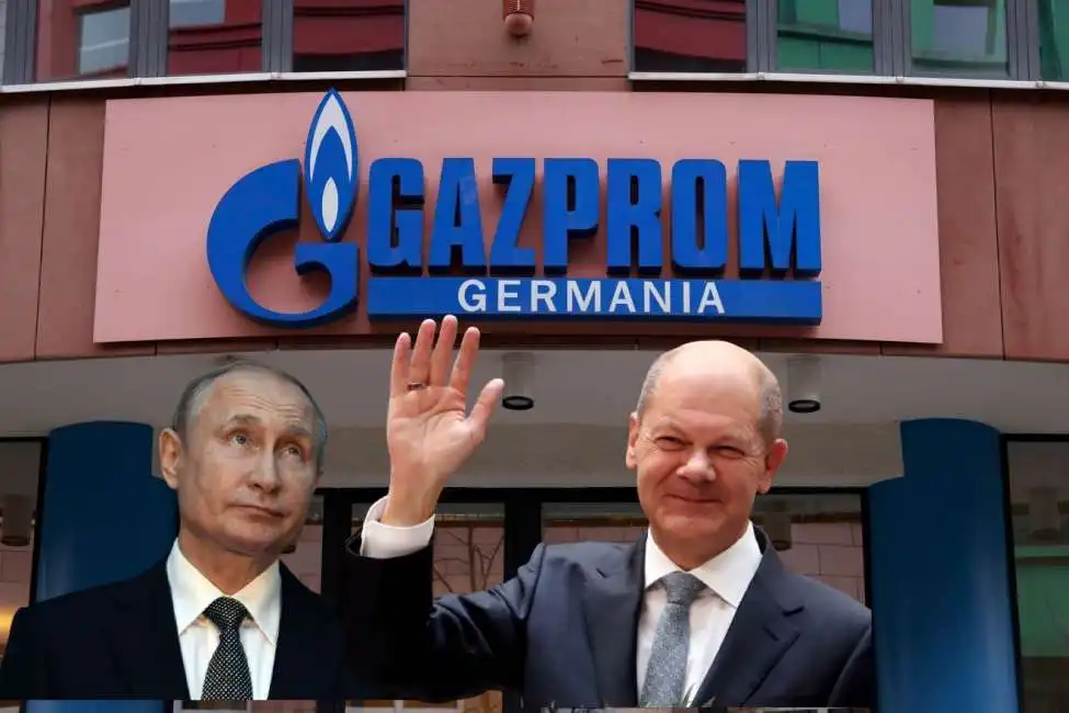 gazprom germania olaf scholz vladimir putin 