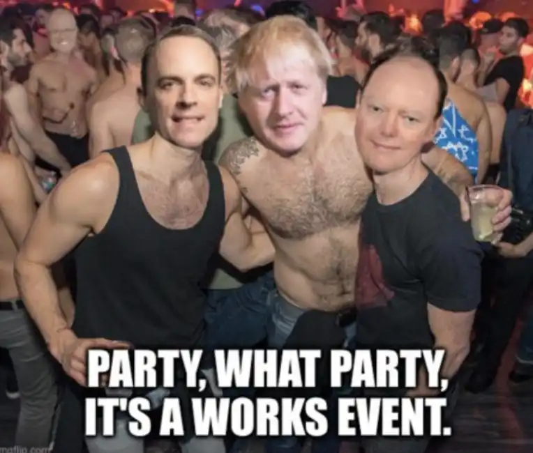 meme sul partygate di boris johnson 1