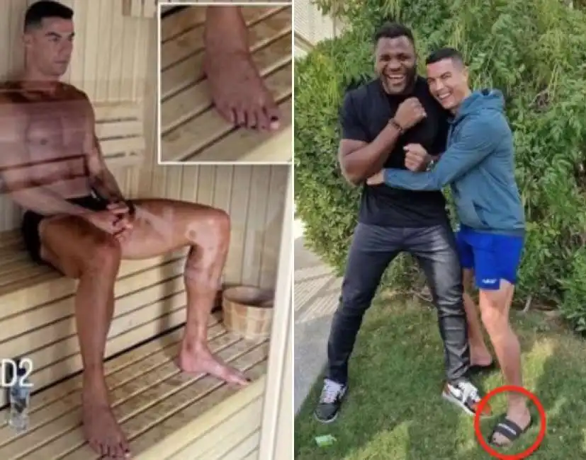 cr7 cristiano ronaldo con lo smalto sui piedi