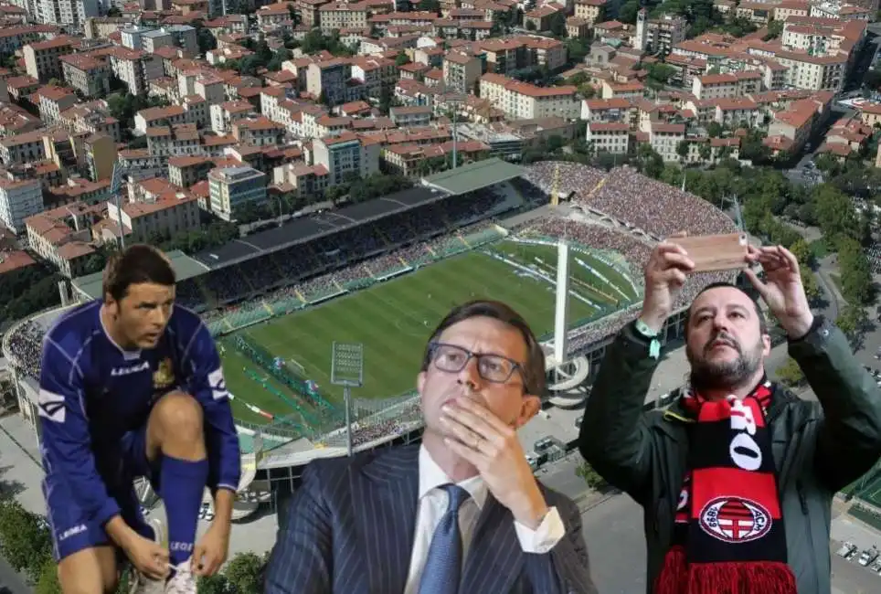 matteo renzi dario nardella salvini stadio artemio franchi firenze 