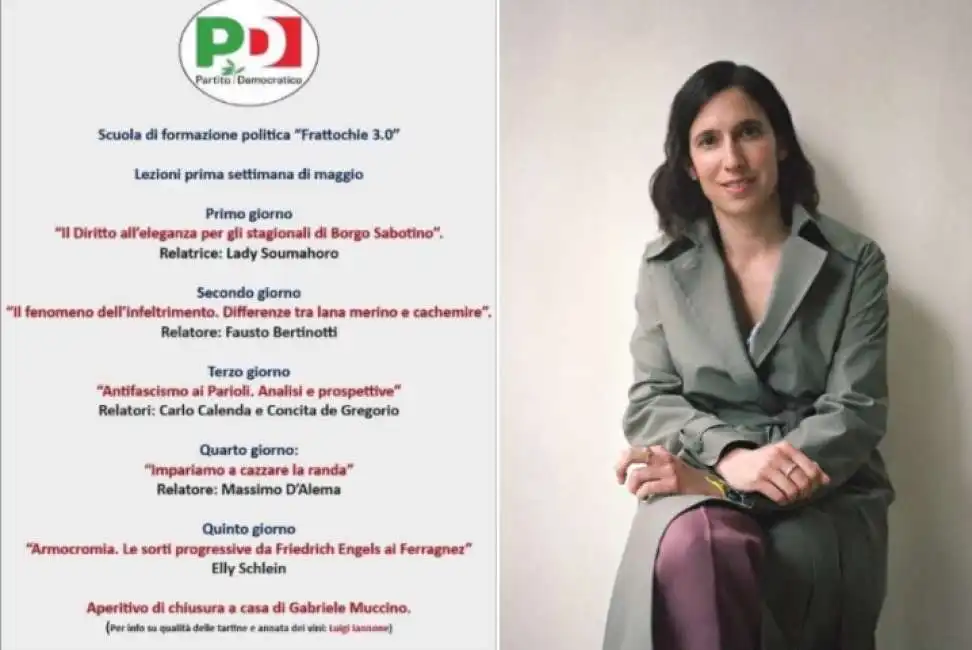 meme scuola di formazione politica frattocchie 3.0 pd - elly schlein 