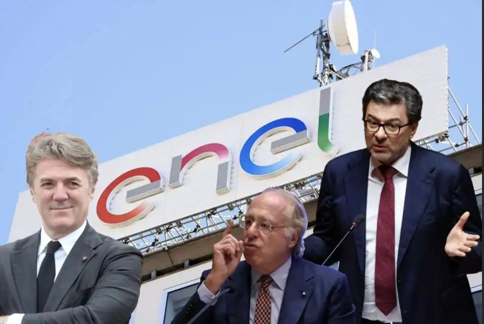 paolo scaroni giancarlo giorgetti flavio cattaneo enel 