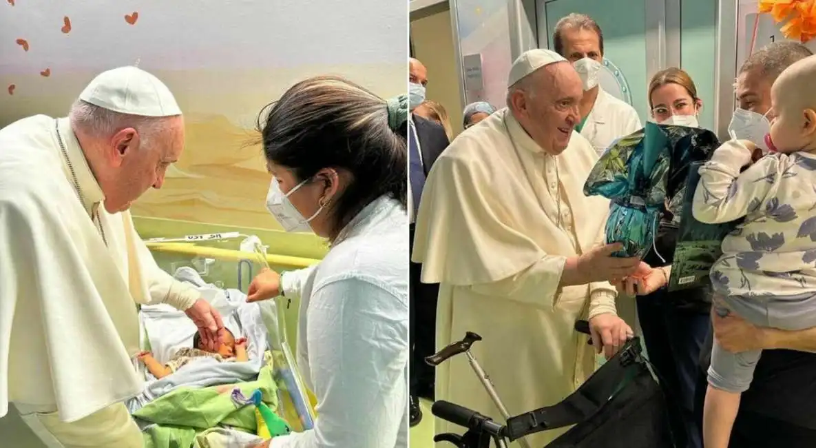 papa francesco battezza un bambino al gemelli 1